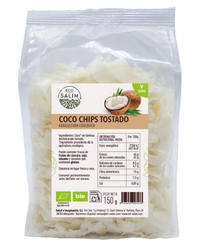 aperitivos y frutos secos COCO CHIPS TOSTADO ECO 150 GR
