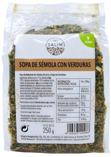 harinas y sémolas SOPA SEMOLA CON VERDURAS 250GR