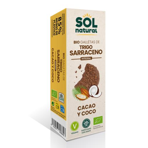 repostería y chocolates GALLETAS DE TRIGO SARRACENO CON CACAO Y COCO 175GRS BIO