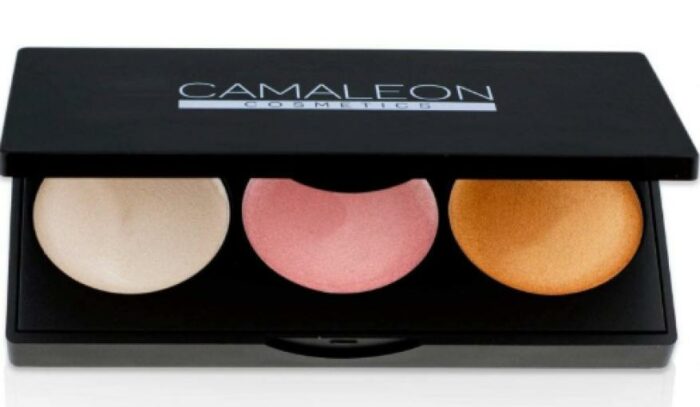 maquillaje ILUMINADOR 100% NATURAL PALETA 3 COLORES COMPLETO